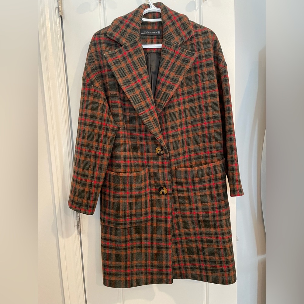 Zara Oversized Checkered Coat